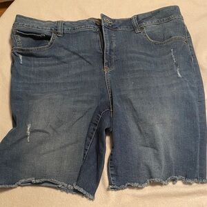 Time and Tru Mid-Rise Blue Denim Shorts